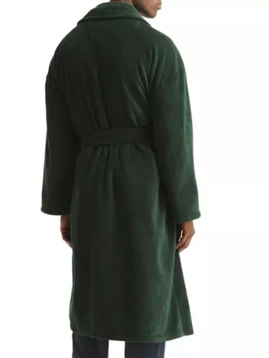 Nautica Mens Solid Belted Robe Tidal green ONE SIZE - Picture 2 of 4